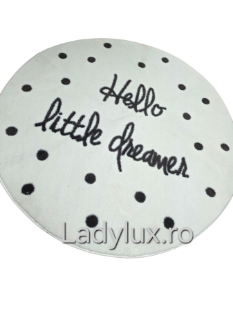 Covoare rotunde - Covor Rotund 130 cm, Plusat, Cauciucat si Antiderapant- Hello