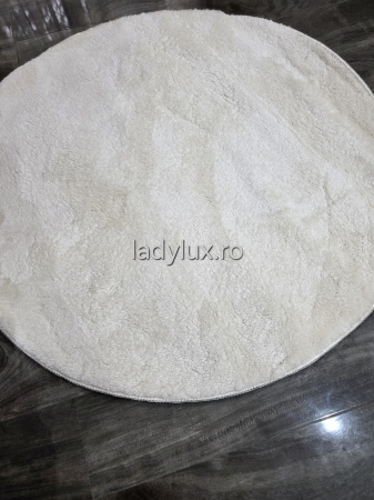 Covor rotund 2 m plusat cu antiderapant- Bej [3]