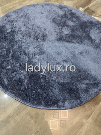 Covoare rotunde - Covor rotund 80 cm plusat cu antiderapant- Bleumarin