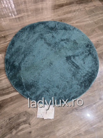 Covor rotund 80 cm plusat cu antiderapant- Verde [2]