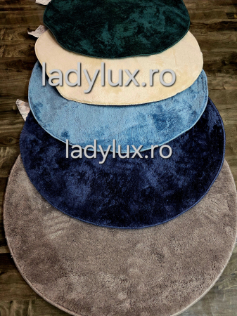 Covor rotund 80 cm plusat cu antiderapant- Gri [3]