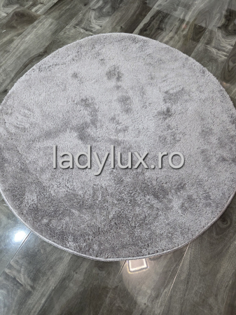 Covor rotund 80 cm plusat cu antiderapant- Gri [2]