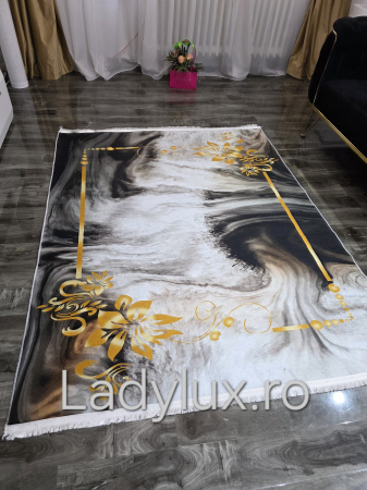 Covor Subțire din Poliester cu Antiderapant Umbre– 140x180 cm -C13671 [1]