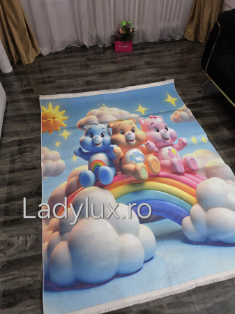 Covor Subțire din Poliester cu Antiderapant-  Ursuleti – 140x180 cm -C13674 [1]
