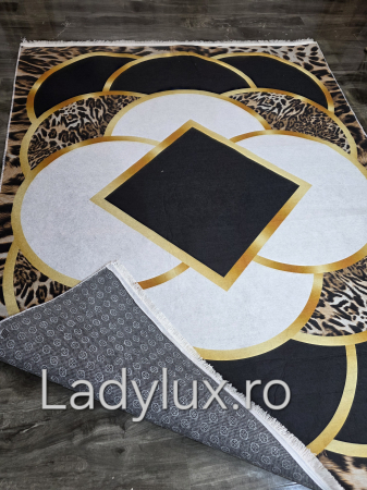 Covor Subțire din Poliester cu Antiderapant Leopard– 140x180 cm -C13672 [2]
