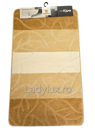 Covoarase Baie - Covoraș baie cauciucat 100x60 cm – model reliefat in nuante de bej