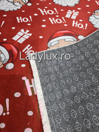 Covoraș subțire antiderapant cu motive de Crăciun – 140x180 cm- Ho Ho Ho [3]