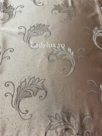 Draperii - Draperii Gata Cusute cu Rejansă, 3M – 2 Bucăți, de 150cm cu 250 cm inaltime – Model Frunza Maro C1779