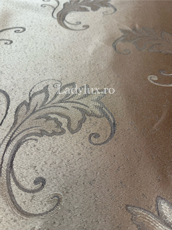 Draperii Gata Cusute cu Rejansă, 3M – 2 Bucăți, de 150cm cu 250 cm inaltime – Model Frunza Maro C1779 [1]