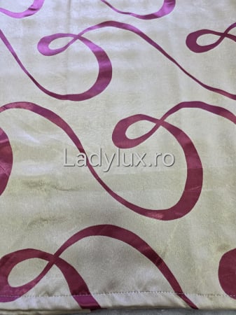 Draperii - Draperii Gata Cusute cu Rejansă, 3M – 2 Bucăți, de 150cm cu 250 cm inaltime – Model Singn Crem-Bordo C1806