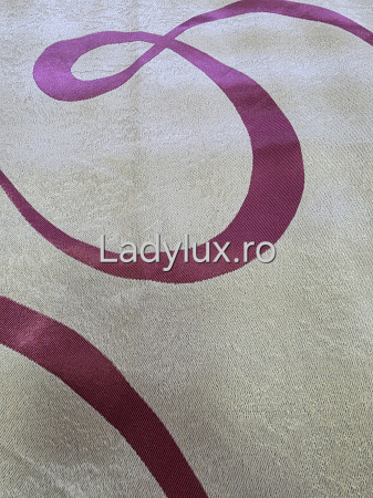 Draperii Gata Cusute cu Rejansă, 3M – 2 Bucăți, de 150cm cu 250 cm inaltime – Model Singn Crem-Bordo C1806 [1]