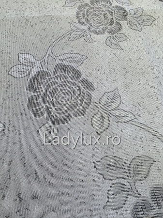 Draperii Gata Cusute cu Rejansă, 3M – 2 Bucăți, de 150cm cu 250 cm inaltime – Model Trandafir Silver  C1802 [1]
