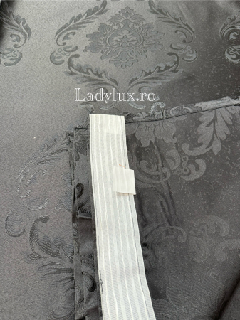 Draperii Gata Cusute cu Rejansă, 3M – 2 Bucăți, de 150cm cu 250 cm inaltime – Model Baroc Antracit C1782 [3]