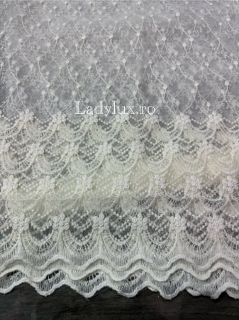 Perdele 3M - Perdea Ivoar cu broderie Ivoar – gata cusuta cu tiv si rejansa - rafinament și strălucire discretă