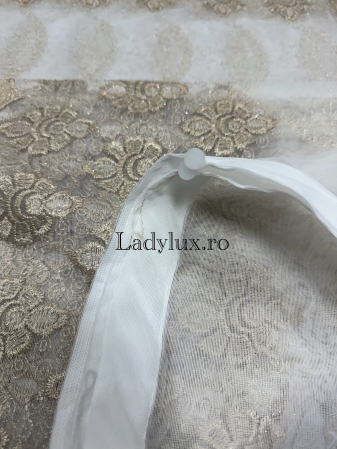 Perdea alba cu broderie Capucino Model BRK – gata cusuta cu tiv si rejansa - 3M x 2.5h [2]