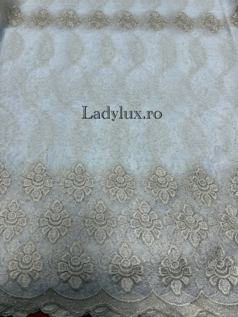 Perdea alba cu broderie Capucino Model BRK – gata cusuta cu tiv si rejansa - 3M x 2.5h [1]