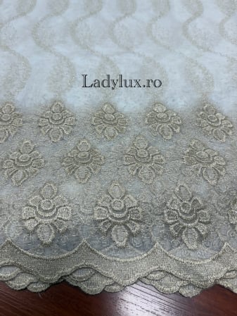 Perdele 3M - Perdea alba cu broderie Capucino Model BRK – gata cusuta cu tiv si rejansa - 3M x 2.5h