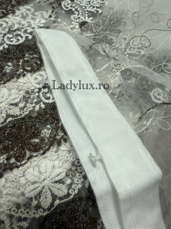 Perdea alba cu broderie Maro Brawn cu insetii –C1828  gata cusuta cu tiv si rejansa - 3M x 2.5h [3]