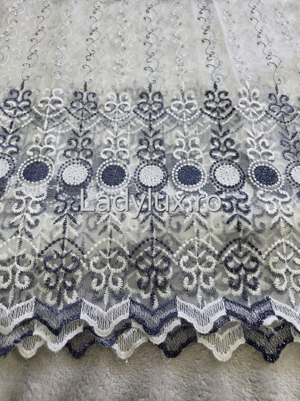 Perdele - Perdea alba cu broderie Bleomarin Medalion– gata cusuta cu tiv si rejansa - 3M x 2.5h