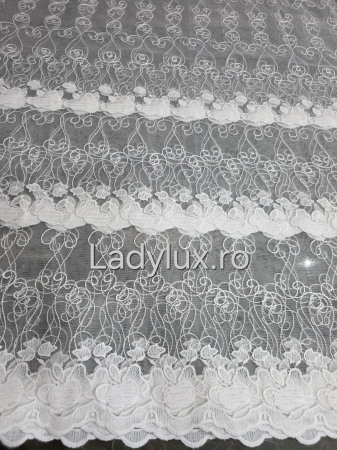 Perdea Bucătărie Brodată Alba Model Fructe  – Gata Cusută cu Tiv și Rejanșă [1]