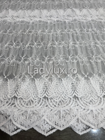 Bucatarie - Perdea Bucătărie Brodată Alba Model Spice  – Gata Cusută cu Tiv și Rejanșă