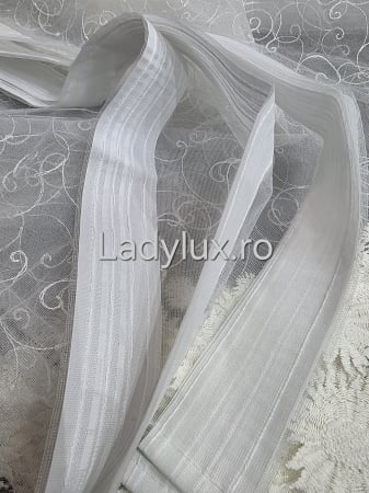 Perdea Bucătărie Brodată Model Margarete Ivoar  – Gata Cusută cu Tiv și Rejanșă [3]