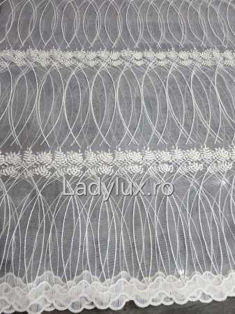 Perdea Bucătărie Brodată Model Spic Ivoar  – Gata Cusută cu Tiv și Rejanșă [1]