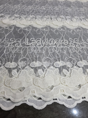 Bucatarie - Perdea Bucătărie Brodată Model Fructe Ivoar  – Gata Cusută cu Tiv și Rejanșă