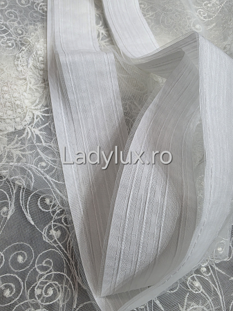 Perdea Bucătărie Brodată Model Ananas Ivoar  – Gata Cusută cu Tiv și Rejanșă [2]