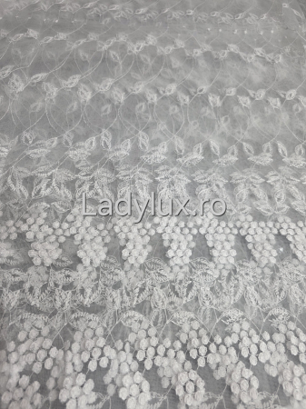 Perdea Alba cu Broderie Alba Model Ciorchine– rafinament și strălucire discretă C1751 [1]