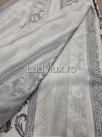 Perdea din mătase Jacquard, 4 m lungime, 2.7–2.8 m înălțime, gata cusută- Gri VRS [4]