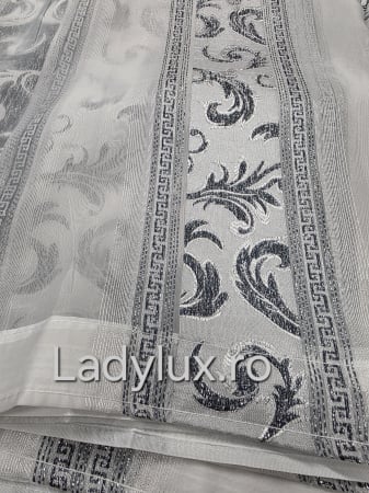 Perdea din mătase Jacquard, 4 m lungime, 2.7–2.8 m înălțime, gata cusută- Gri VRS [1]