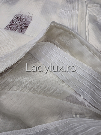 Perdea din mătase Jacquard, 4 m lungime, 2.7–2.8 m înălțime, gata cusută- Floare Bordo [3]