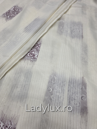 Perdea din mătase Jacquard, 4 m lungime, 2.7–2.8 m înălțime, gata cusută- Floare Bordo [1]