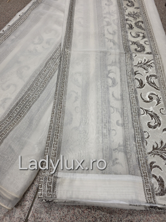 Perdea din mătase Jacquard, 4 m lungime, 2.7–2.8 m înălțime, gata cusută- Maro VRS [3]