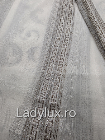 Perdea din mătase Jacquard, 4 m lungime, 2.7–2.8 m înălțime, gata cusută- Maro VRS [1]