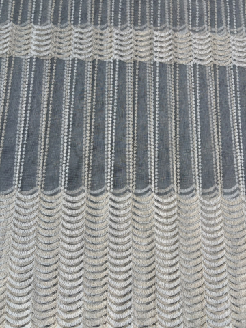 Perdele 3M - Perdea din Tulle cu Broderie Alb+Bej 3.5/2,5M - Model Clodet Cu Tiv si Rejansa