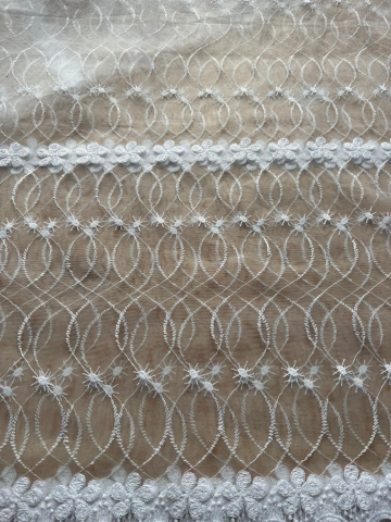 Perdele - Perdea din tulle cu broderie Alba , Model Narcise 4M x 2.5h