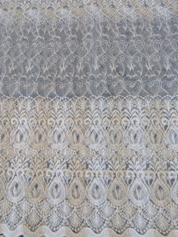 Perdele 4 M - Perdea din Tulle cu Broderie Crem  - Model Vaza - 4 M x 2.5 h
