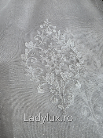 Perdea din tulle cu broderie Alba model Baroc , gata făcută cu tiv și rejansă C1462 [2]