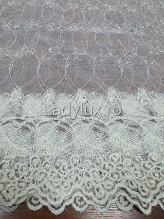 Perdele 3M - Perdea Ivoar cu broderie Ivoar Model SRC gata cusuta cu tiv si rejansa - 3M x 1.9 h