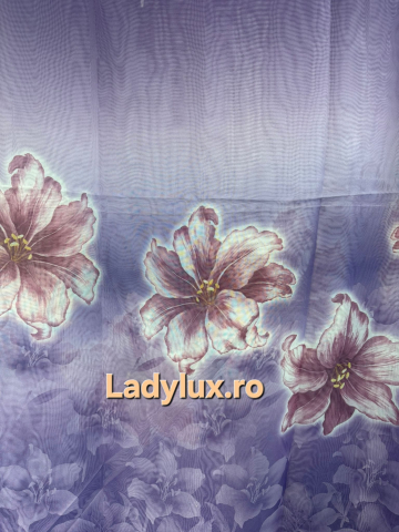 Perdele 4 M - Perdea Voal  Imprimata - Model Floare - 4M x 2.7h Cu Tiv si Rejansa