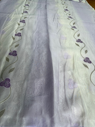 Perdele - Perdea Tull  - Model Flora Mov  - 4M x 2.7h Cu Tiv si Rejansa