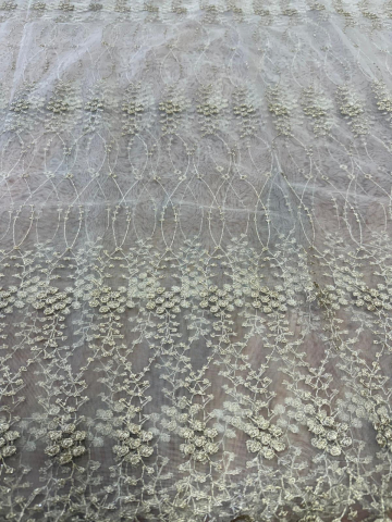 Perdele 4 M - Perdea Tulle Broderie Capucino - Cu Tiv si Rejansa Model Ciorchine 4M x 2.5h