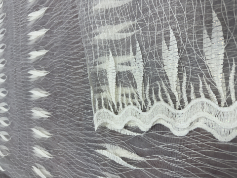 Promotii si oferte! - Perdea Tulle cu Broderie Ivoar Model Lale - Cu Tiv si Rejansa - 3M x 2.5 h