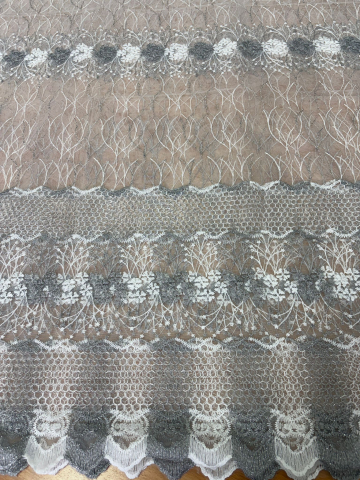 Perdele 4 M - Perdea Tulle cu Broderie  griModel Fagure - gata cusuta cu tiv si rejansa - 4M x 2.5h
