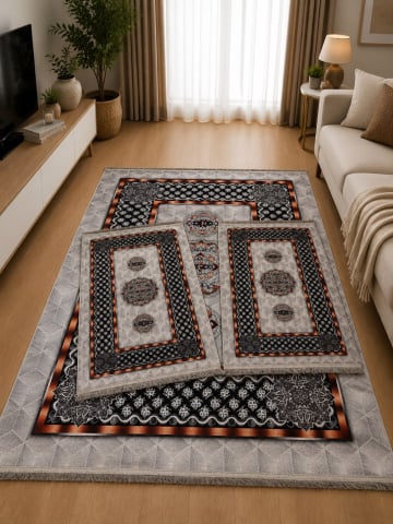 Covor 140x200 + 2 pui - Set Covoare 3D Antiderapante SUBTIRI - 1 covor mare(140X200CM) + 2 pui(60X100)