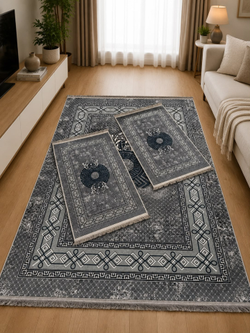 Covor 140x200 + 2 pui - Set Covoare 3D Antiderapante SUBTIRI - 1 covor mare(140X200CM) + 2 pui(60X100)