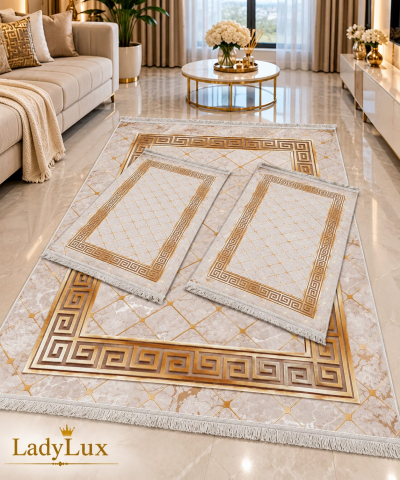 Covor cu Pui - Set Covoare 3D Antiderapante SUBTIRI - 1 covor mare(140X200CM) + 2 pui(60X100)