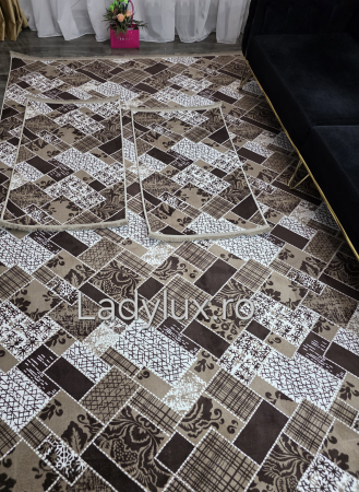 Covor 140x200 + 2 pui - Set covoare antiderapante – 1 covor mare(140X200CM) + 2 pui(60X100)-C1344